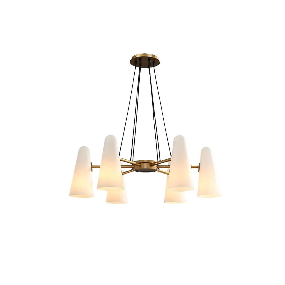 Brass Porcelain Chandelier — Warm Modern Ambiance