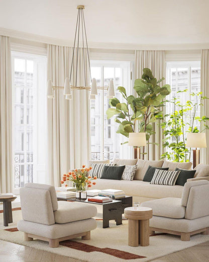 Brass Porcelain Chandelier — Warm Modern Ambiance - LumoTrot