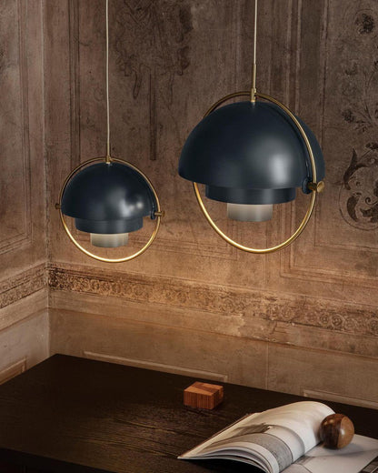 Scale and detail of brass pendant light
