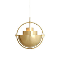 Modern Brass Pendant Light with Tiered Shades Lumotrot