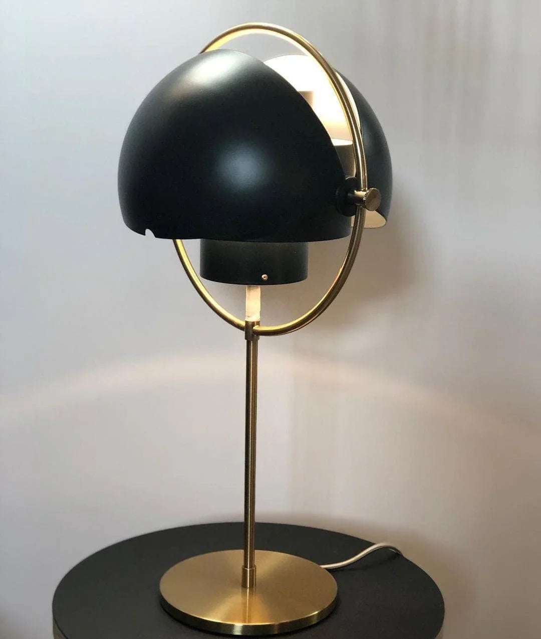 Brass Globe Table Lamp — Mid-Century Modern Ambiance