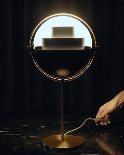 Brass Globe Table Lamp — Mid-Century Modern Ambiance