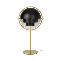 Brass and Black Metal Globe Table Lamp - Mid-Century Modern Lumotrot