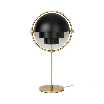 Brass and Black Metal Globe Table Lamp - Mid-Century Modern Lumotrot