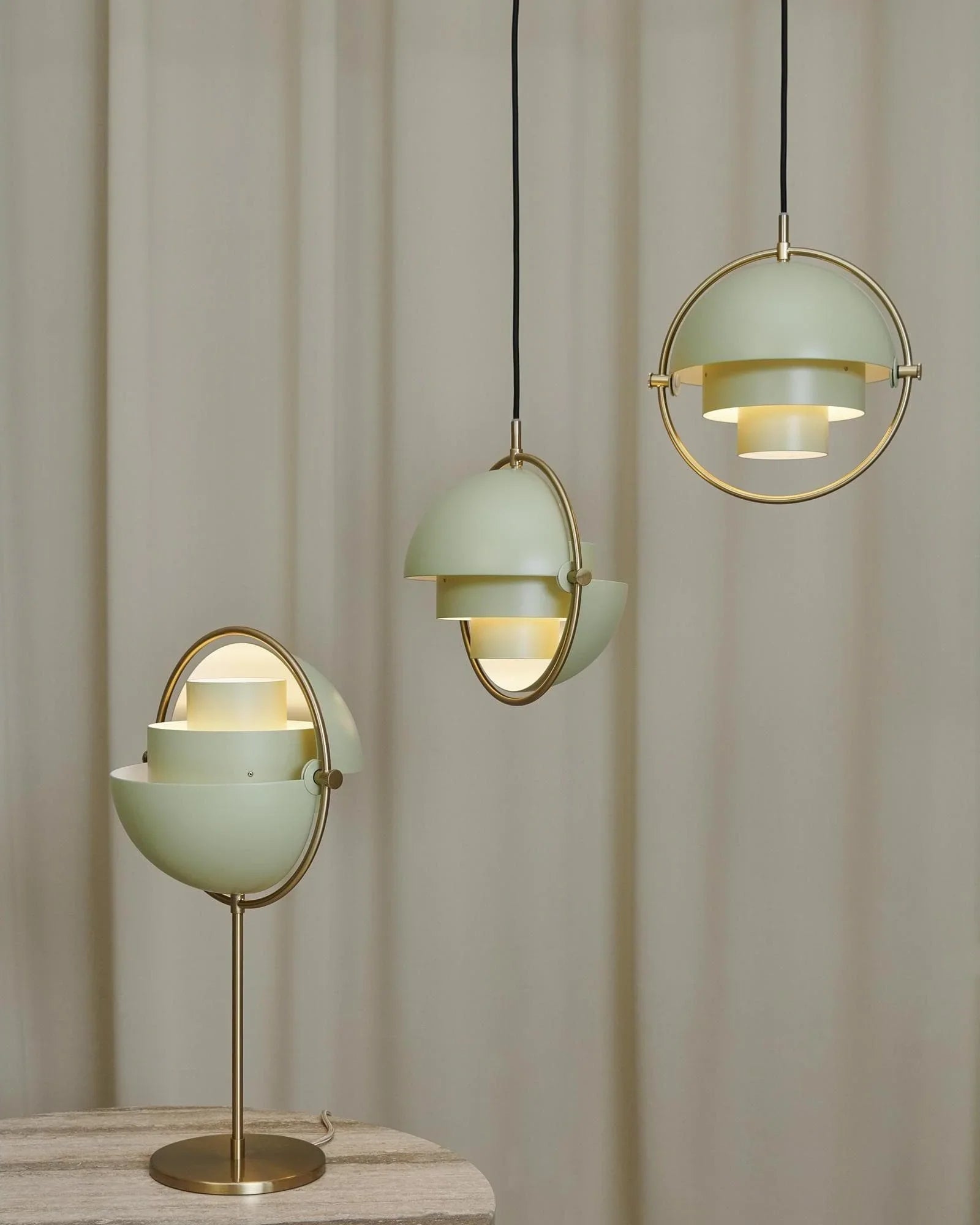 Brass Globe Table Lamp — Mid-Century Modern Ambiance