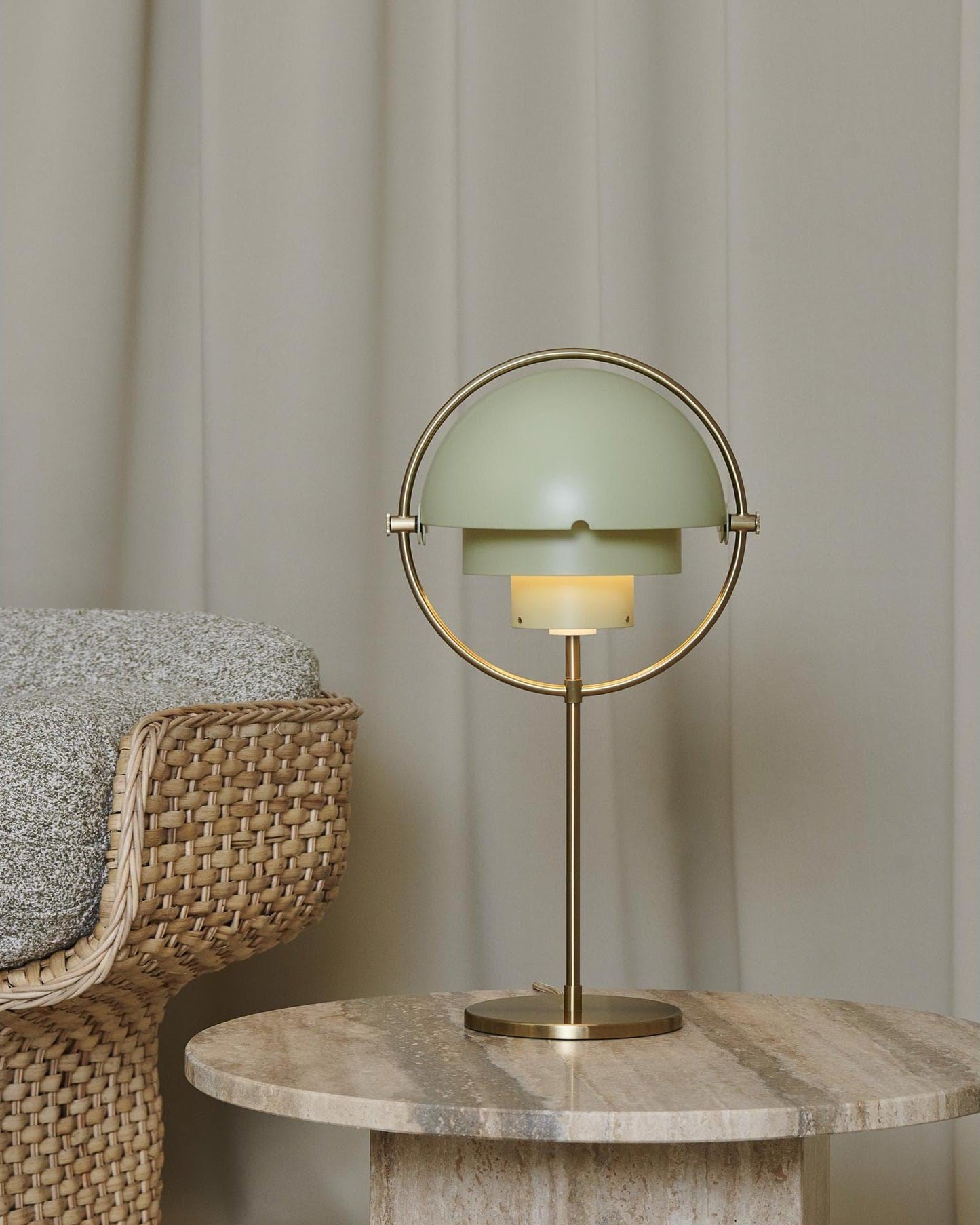 Brass Globe Table Lamp — Mid-Century Modern Ambiance