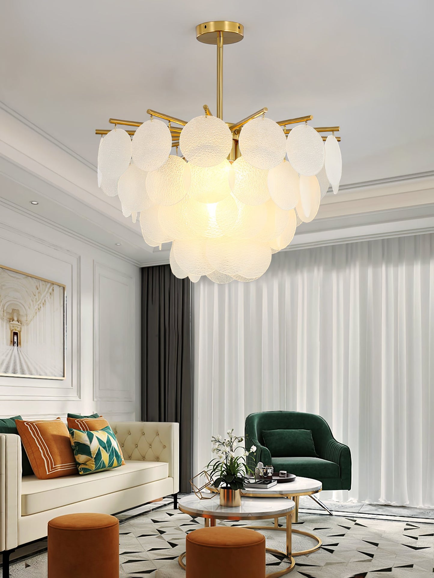 Blown Glass Chandelier — Ethereal Cascade