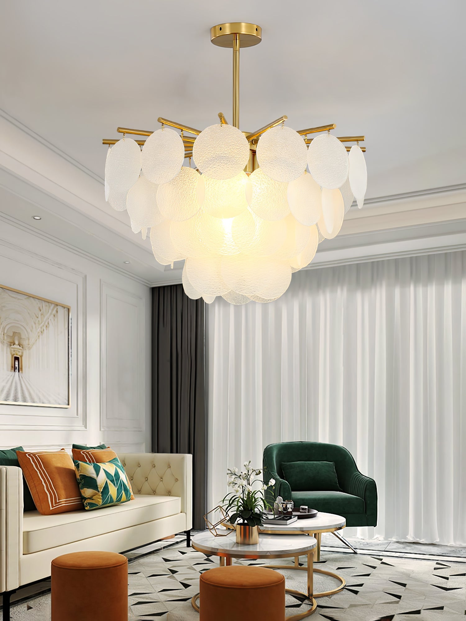 Blown Glass Chandelier — Ethereal Cascade