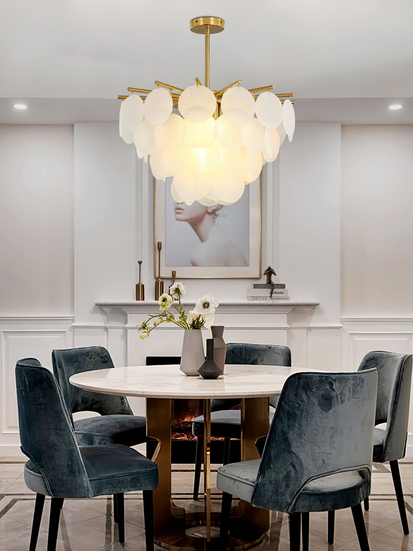 Blown Glass Chandelier — Ethereal Cascade