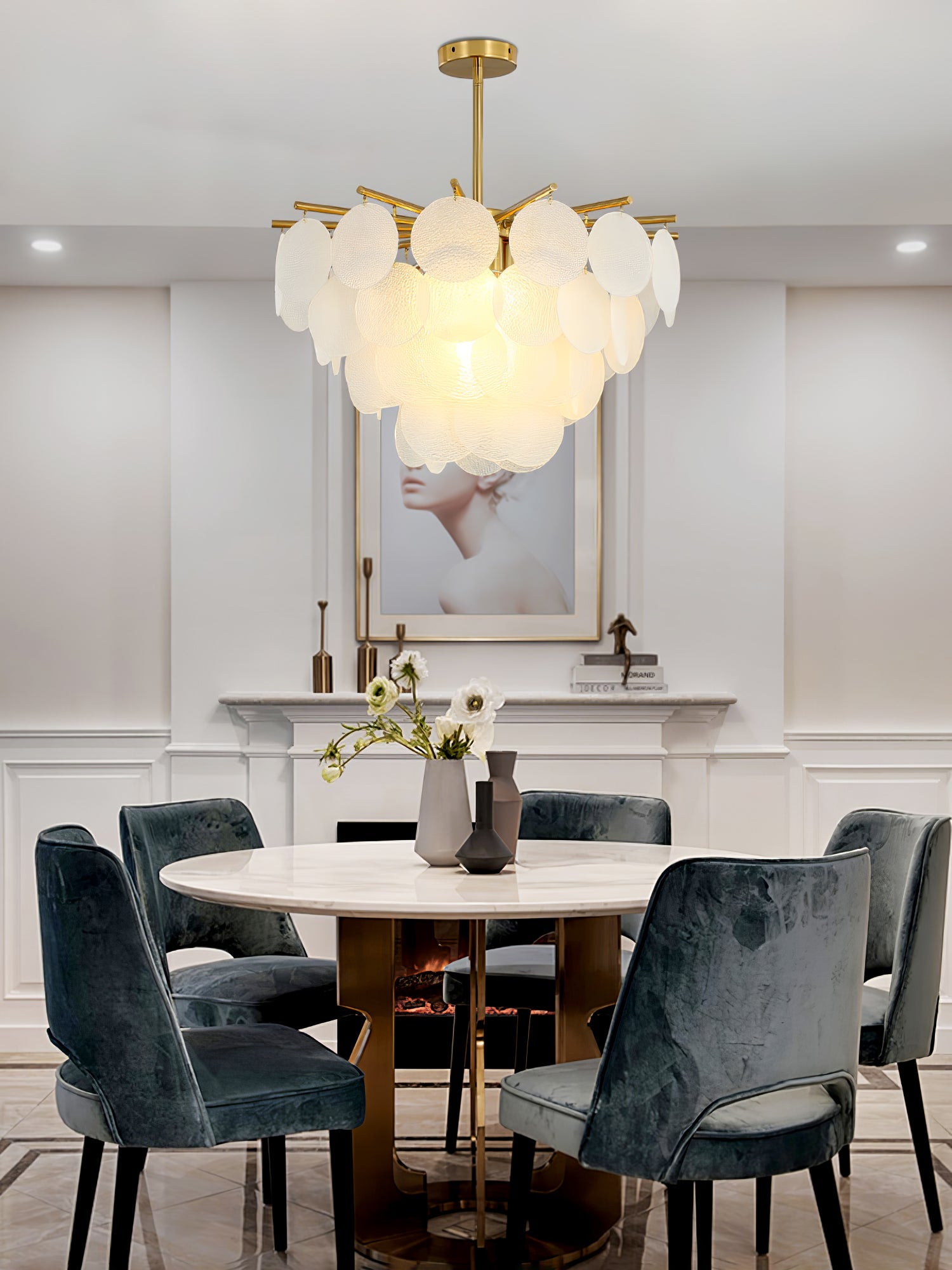 Blown Glass Chandelier — Ethereal Cascade