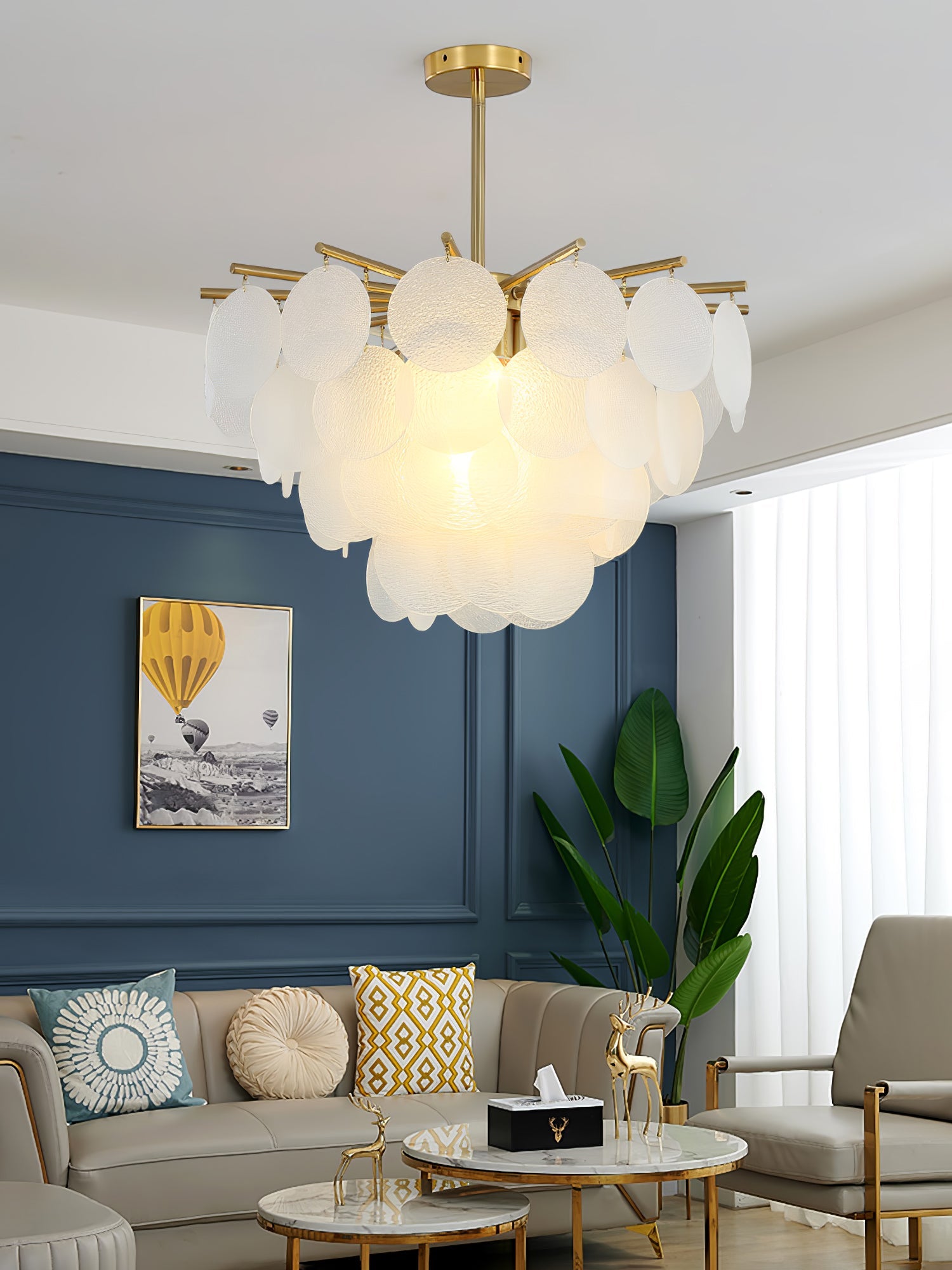 Blown Glass Chandelier — Ethereal Cascade