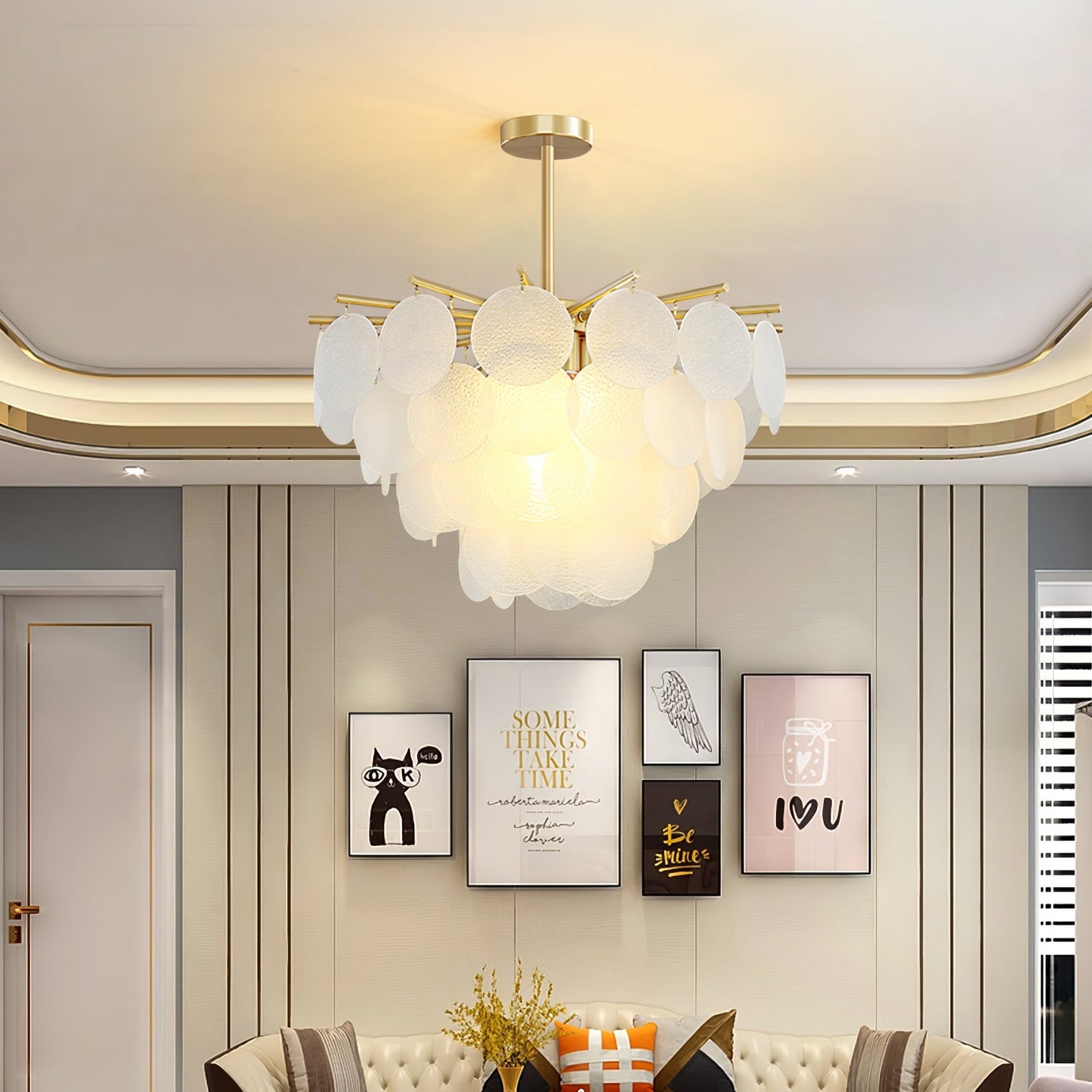 Blown Glass Chandelier — Ethereal Cascade - LumoTrot