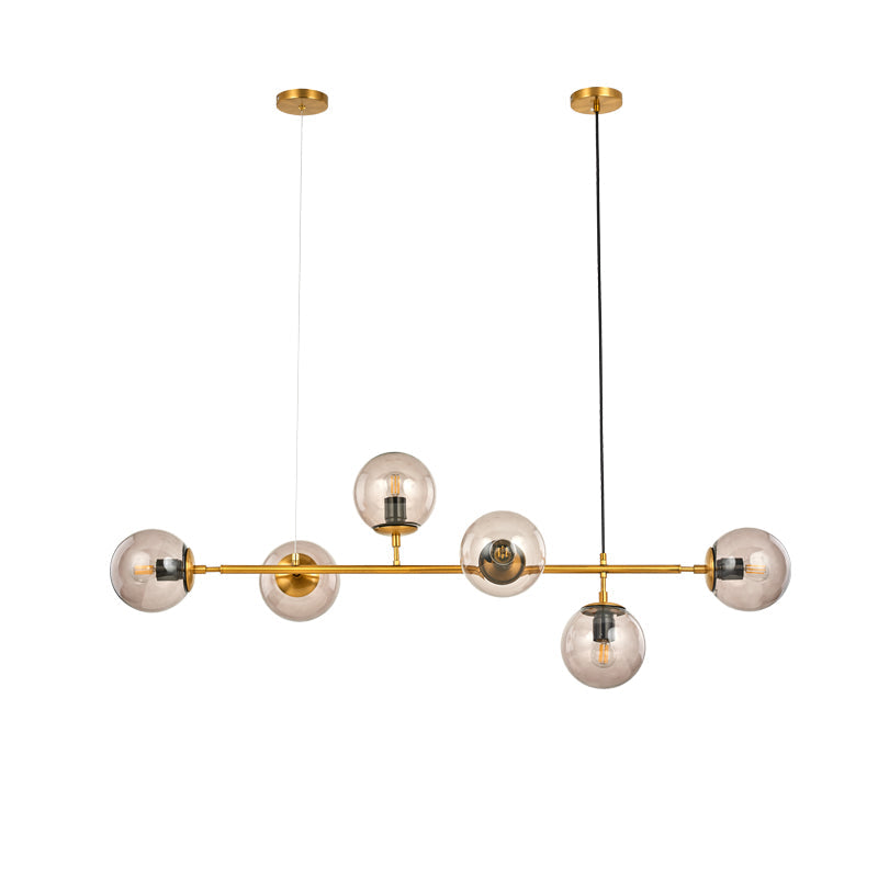 Brass Glass Orb Chandelier — Modern Statement Glow