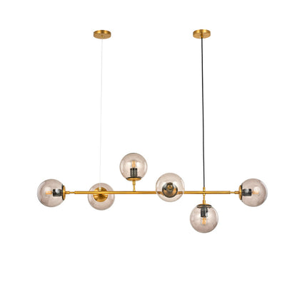 Brass Glass Orb Chandelier — Modern Statement Glow