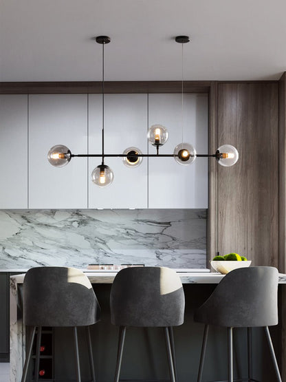 Brass Glass Orb Chandelier — Modern Statement Glow - LumoTrot