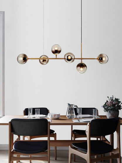Brass Glass Orb Chandelier — Modern Statement Glow - LumoTrot