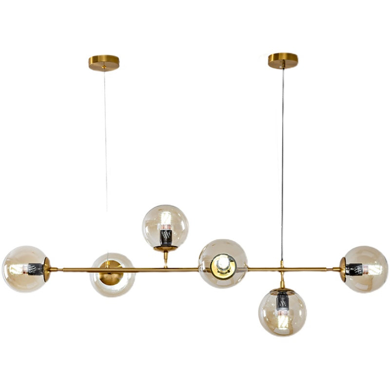 Brass Glass Orb Chandelier — Modern Statement Glow