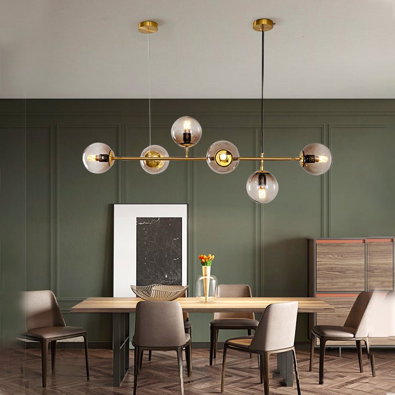 Brass Glass Orb Chandelier — Modern Statement Glow - LumoTrot