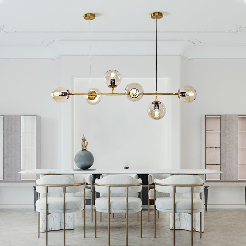 Brass Glass Orb Chandelier — Modern Statement Glow - LumoTrot