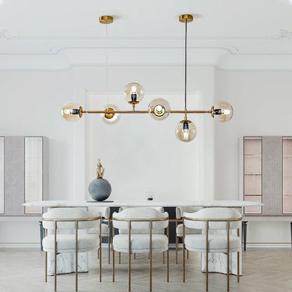 Brass Glass Orb Chandelier — Modern Statement Glow - LumoTrot