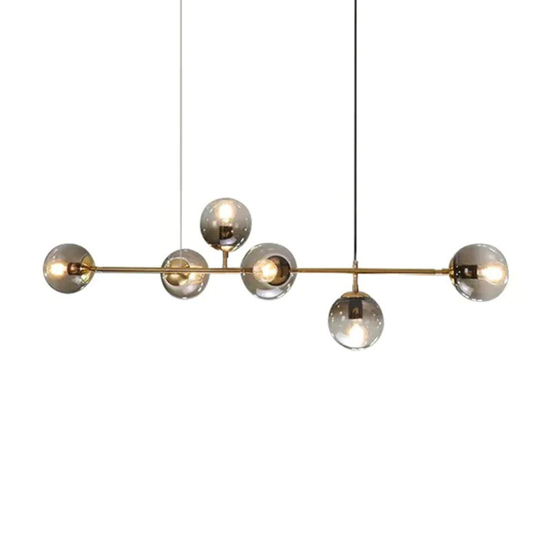 Brass Glass Orb Chandelier — Modern Statement Glow