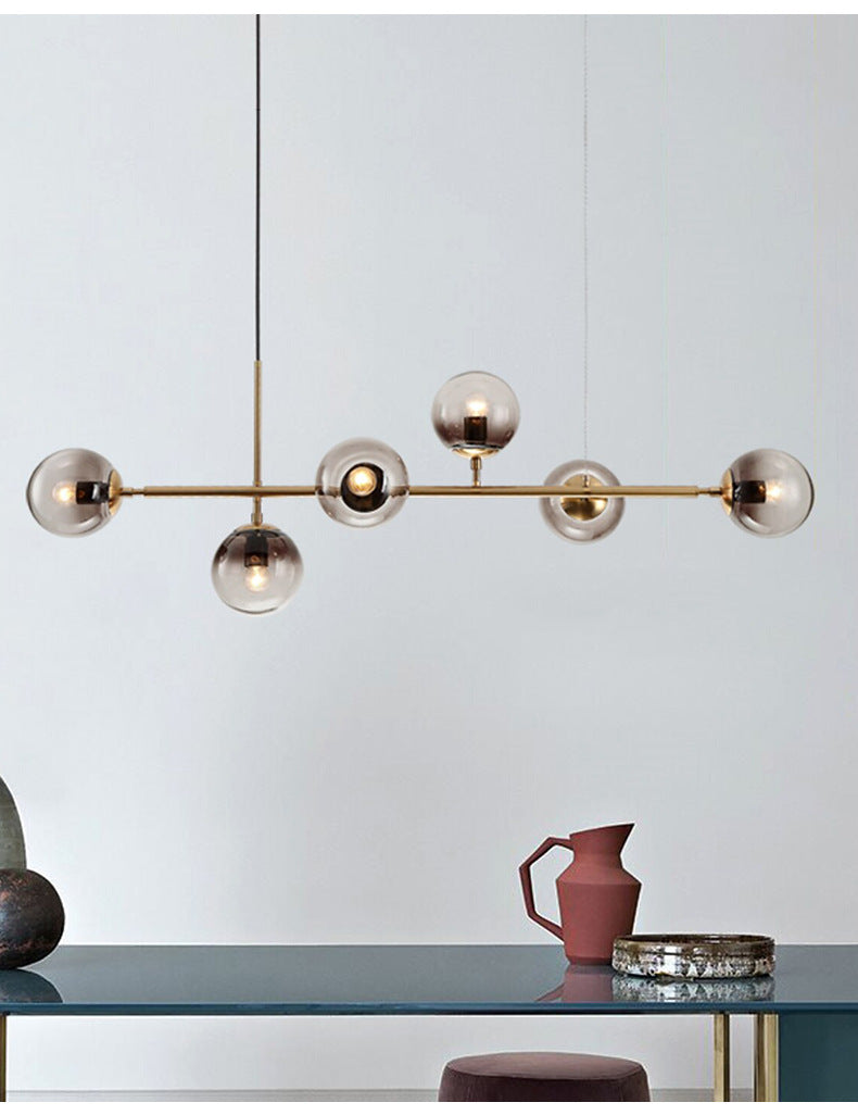 Brass Glass Orb Chandelier — Modern Statement Glow
