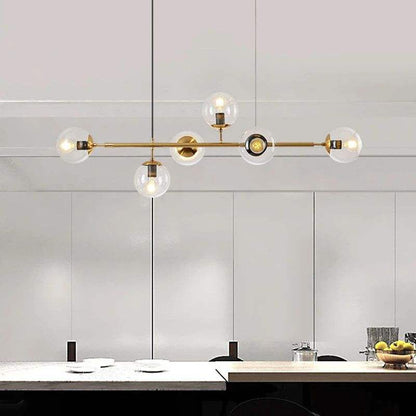 Brass Glass Orb Chandelier — Modern Statement Glow - LumoTrot