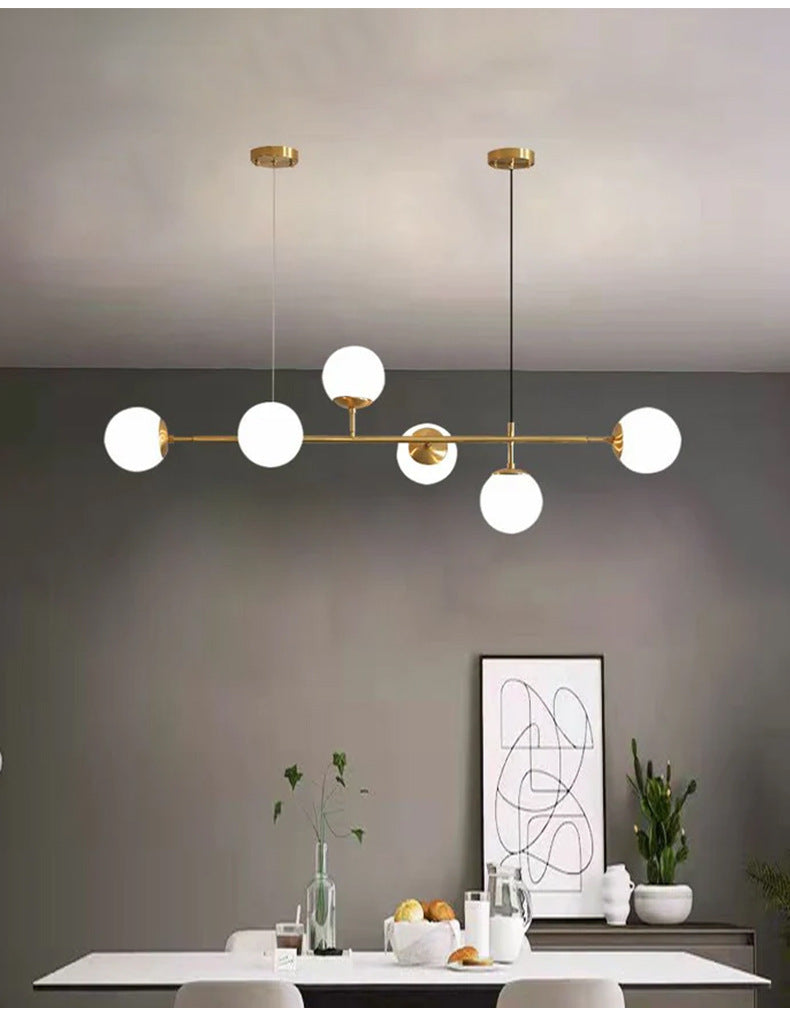 Brass Glass Orb Chandelier — Modern Statement Glow