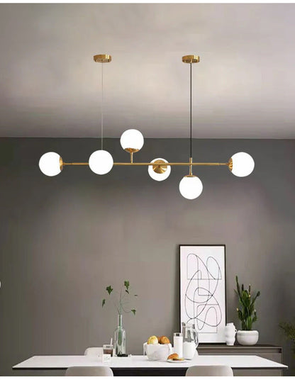 Brass Glass Orb Chandelier — Modern Statement Glow