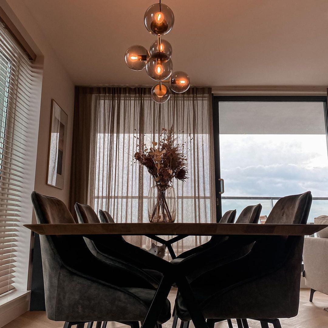 Brass Glass Orb Chandelier — Modern Statement Glow