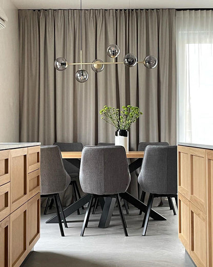 Brass Glass Orb Chandelier — Modern Statement Glow