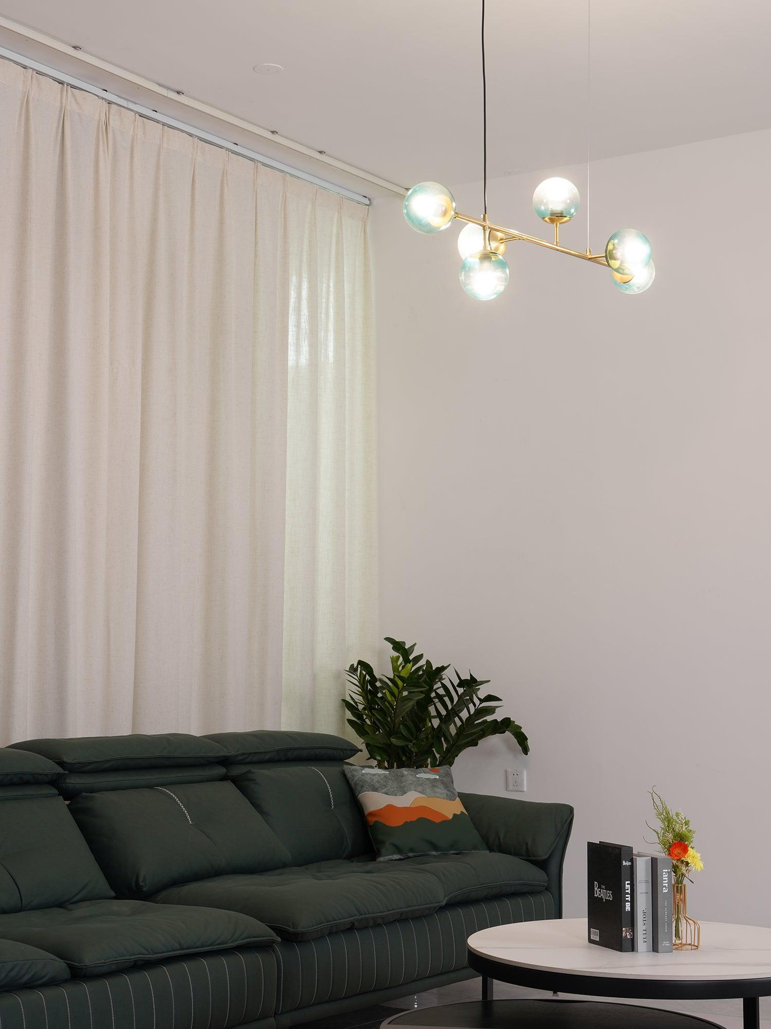Brass Glass Orb Chandelier — Modern Statement Glow