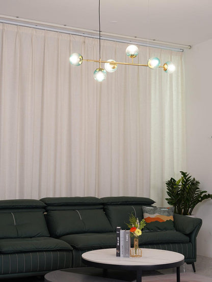 Brass Glass Orb Chandelier — Modern Statement Glow