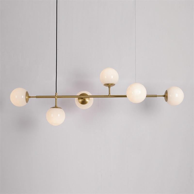 Brass Glass Orb Chandelier — Modern Statement Glow