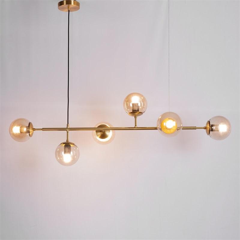 Brass Glass Orb Chandelier — Modern Statement Glow