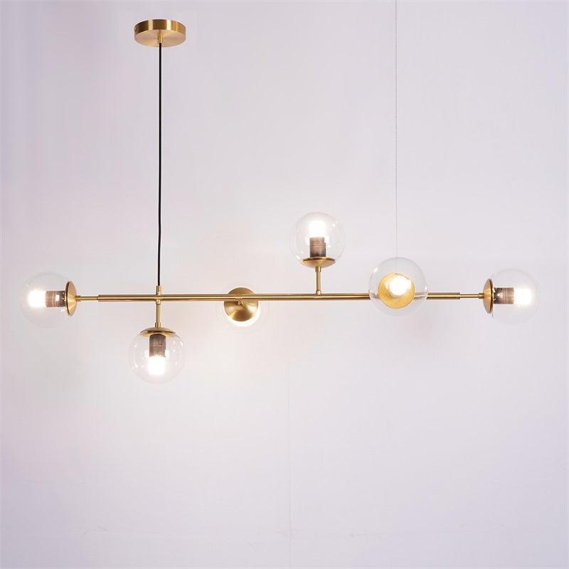 Brass Glass Orb Chandelier — Modern Statement Glow