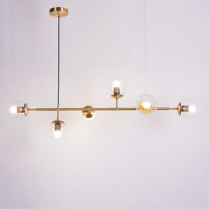 Brass Glass Orb Chandelier — Modern Statement Glow