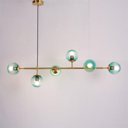 Brass Glass Orb Chandelier — Modern Statement Glow