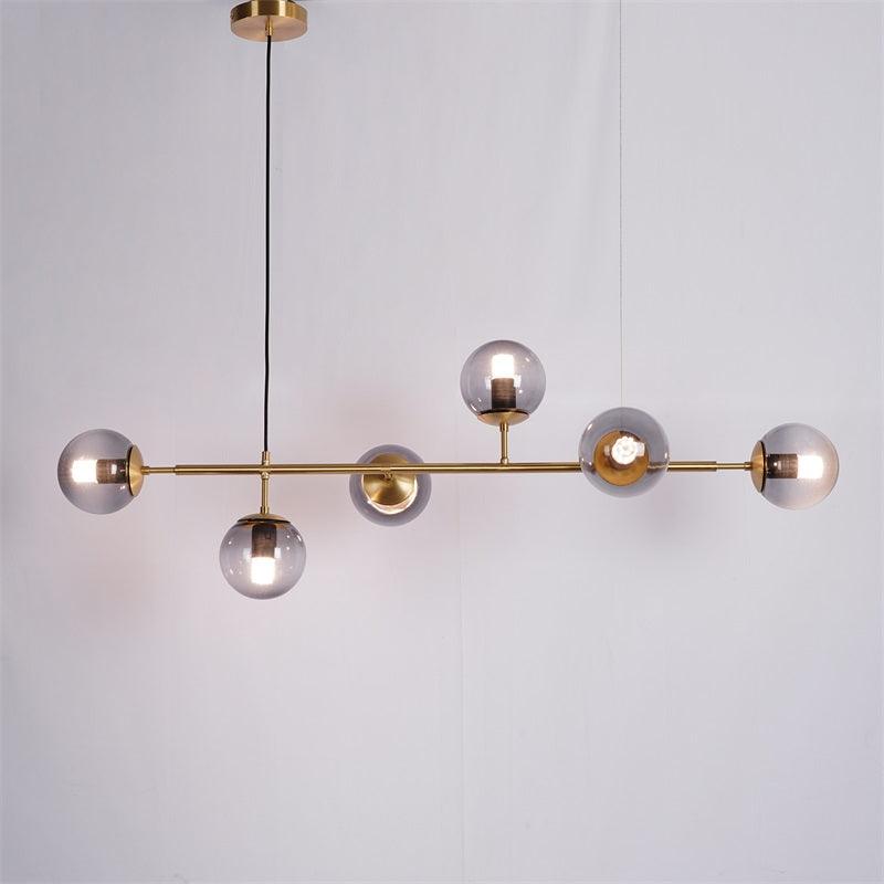 Brass Glass Orb Chandelier — Modern Statement Glow