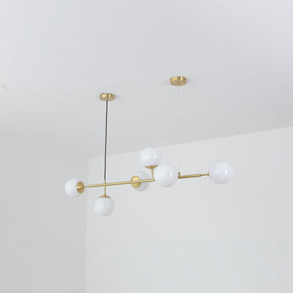 Brass Glass Orb Chandelier — Modern Statement Glow