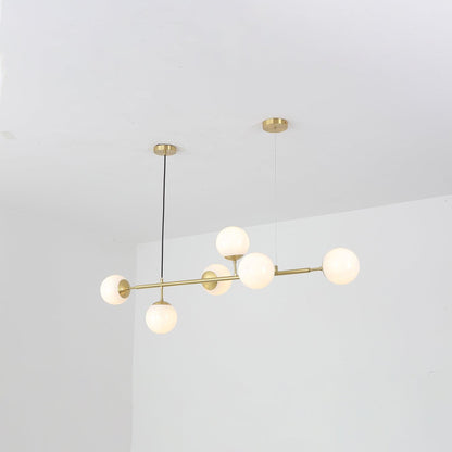 Brass Glass Orb Chandelier — Modern Statement Glow