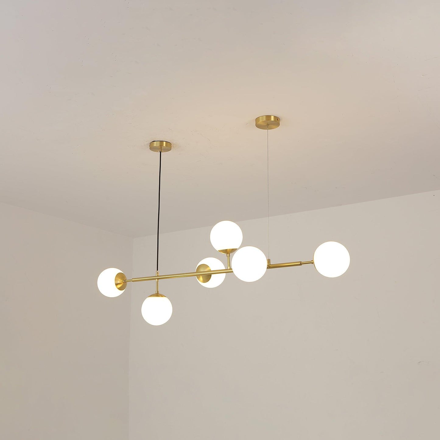 Brass Glass Orb Chandelier — Modern Statement Glow - LumoTrot