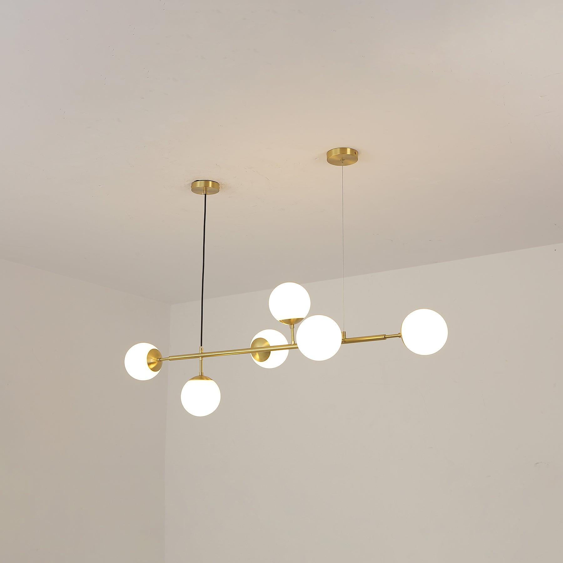 Brass Glass Orb Chandelier — Modern Statement Glow - LumoTrot