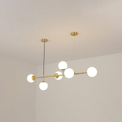 Brass Glass Orb Chandelier — Modern Statement Glow - LumoTrot