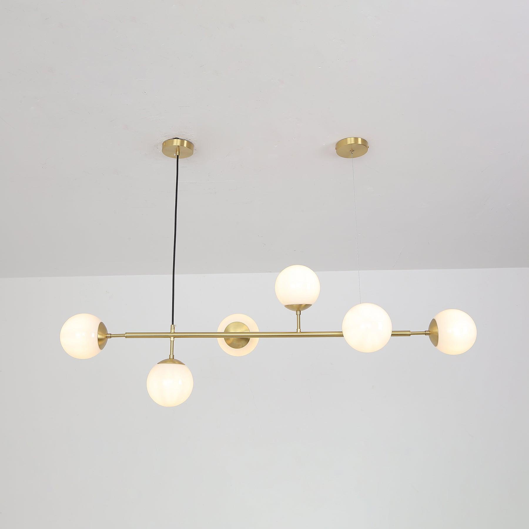 Brass Glass Orb Chandelier — Modern Statement Glow