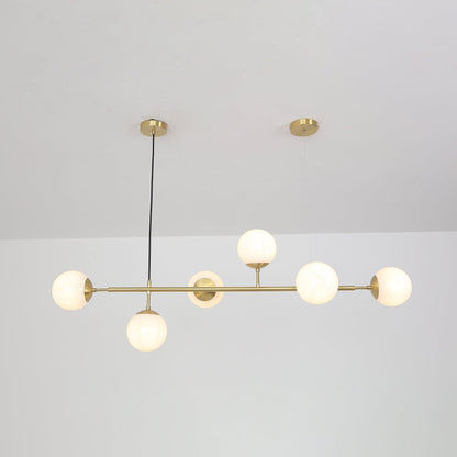 Brass Glass Orb Chandelier — Modern Statement Glow