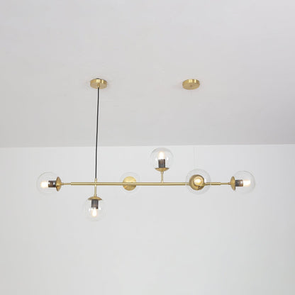 Brass Glass Orb Chandelier — Modern Statement Glow