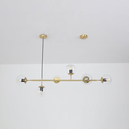 Brass Glass Orb Chandelier — Modern Statement Glow
