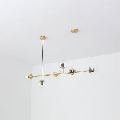Brass Glass Orb Chandelier — Modern Statement Glow