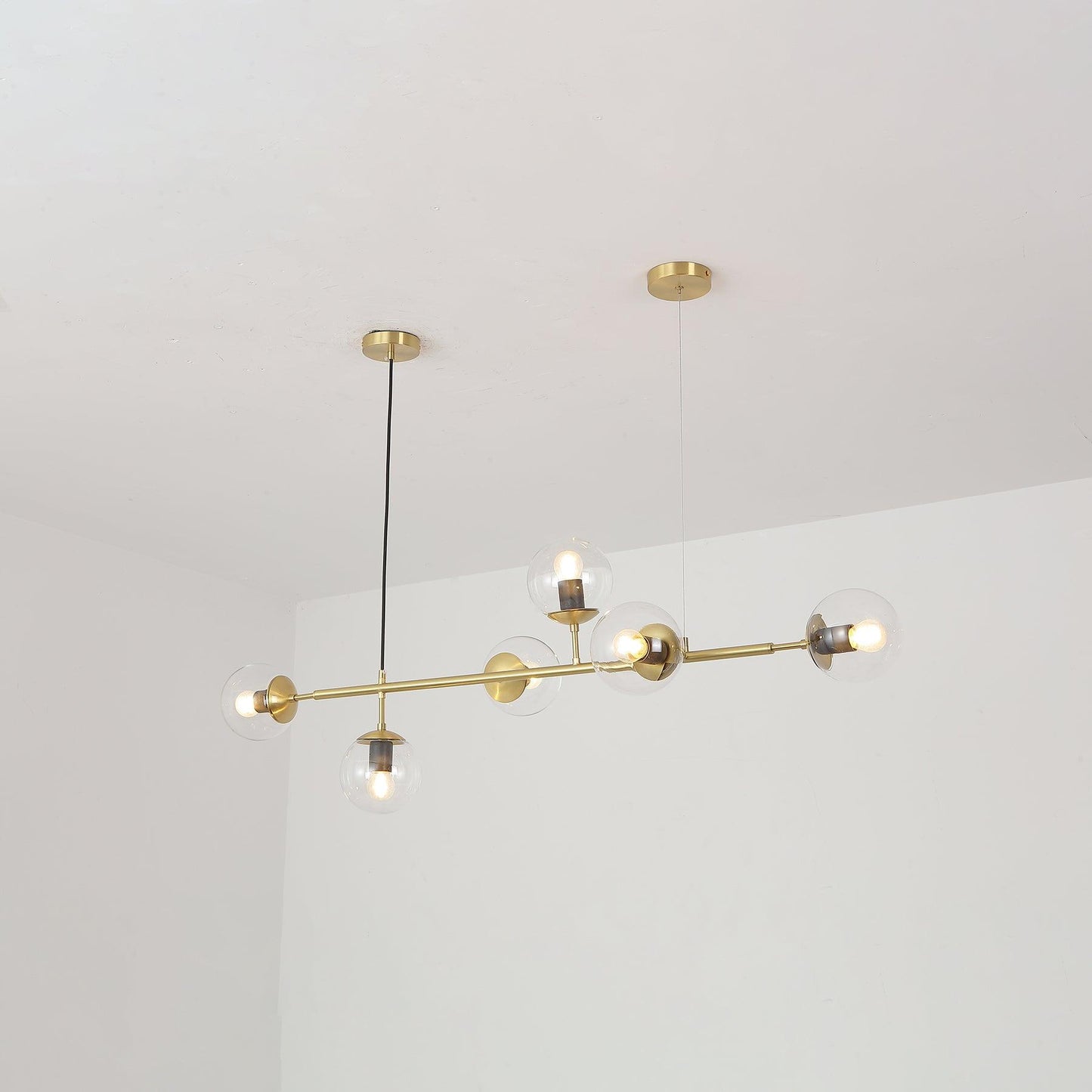 Brass Glass Orb Chandelier — Modern Statement Glow - LumoTrot